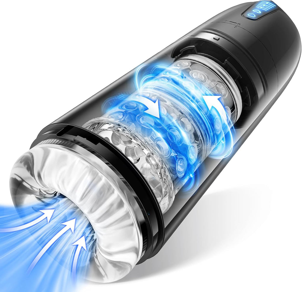 Elektrischer Masturbator Cup, Masturbieren für Männer mit 7 Saugmodi 7 Rotationsmodi, Blowjob Taschenmuschi Penis Stimulator 3D Realistischer Vagina Pussy Sex Spielzeug für die Männer Sex Toys