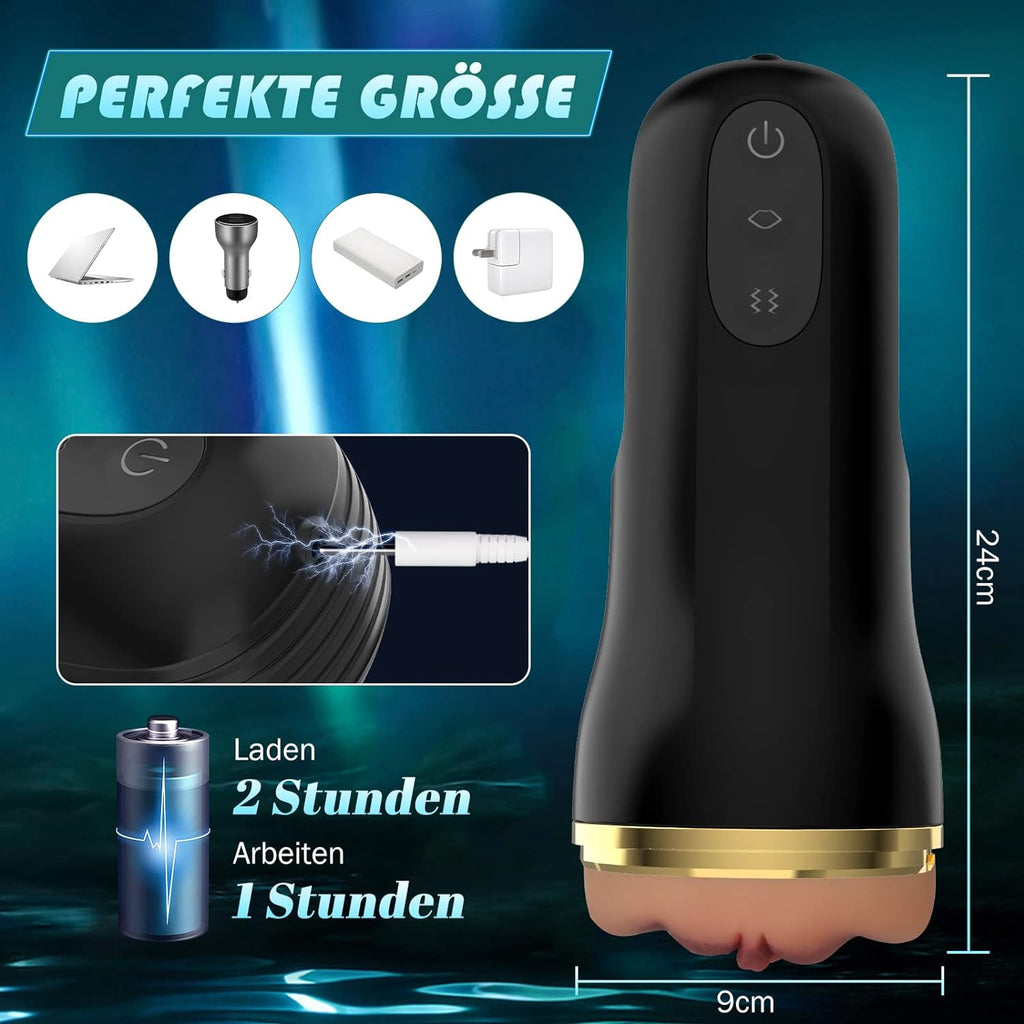 Elektrischer Masturbator Cup 10 Vibration mit 5 Saugmodi Sex Spielzeug für die Männer solo Sex Toys Masturbieren für Männer Taschenmuschi Penis Masturbatoren mit 3D Realistischer Vagina Pussy