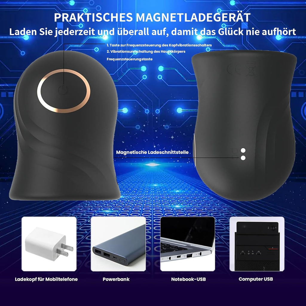 Elektrische Masturbator Cup mit 12 Vibrationsmodi – Taschenmuschi für Männer, Wasserdichter Masturbator mit Spiralstruktur, Vibratorensets Sexspielzeug für Männer Solo & Paare