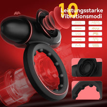 Laden Sie das Bild in den Galerie-Viewer, Penisring Vibrator mit Bullet-Vibrator Sex Spielzeug für die Paare Männer, Vibration-Penisringe Sex Toys mit 10 Modi Cockring für Penis Testikel Stimulation, Klitorisstimulator Sexspielzeug für Frauen