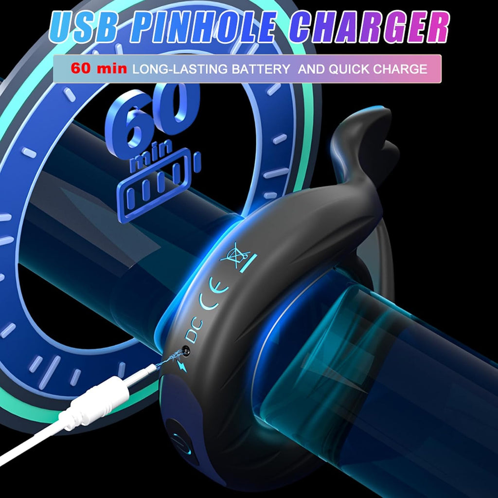 Vibrierender Penisring, Sexspielzeug für Männer und Paare, flexibler Penisring-Vibrator aus Silikon mit 9 leistungsstarken Einstellungen zur Stimulation von Klitoris und Hoden