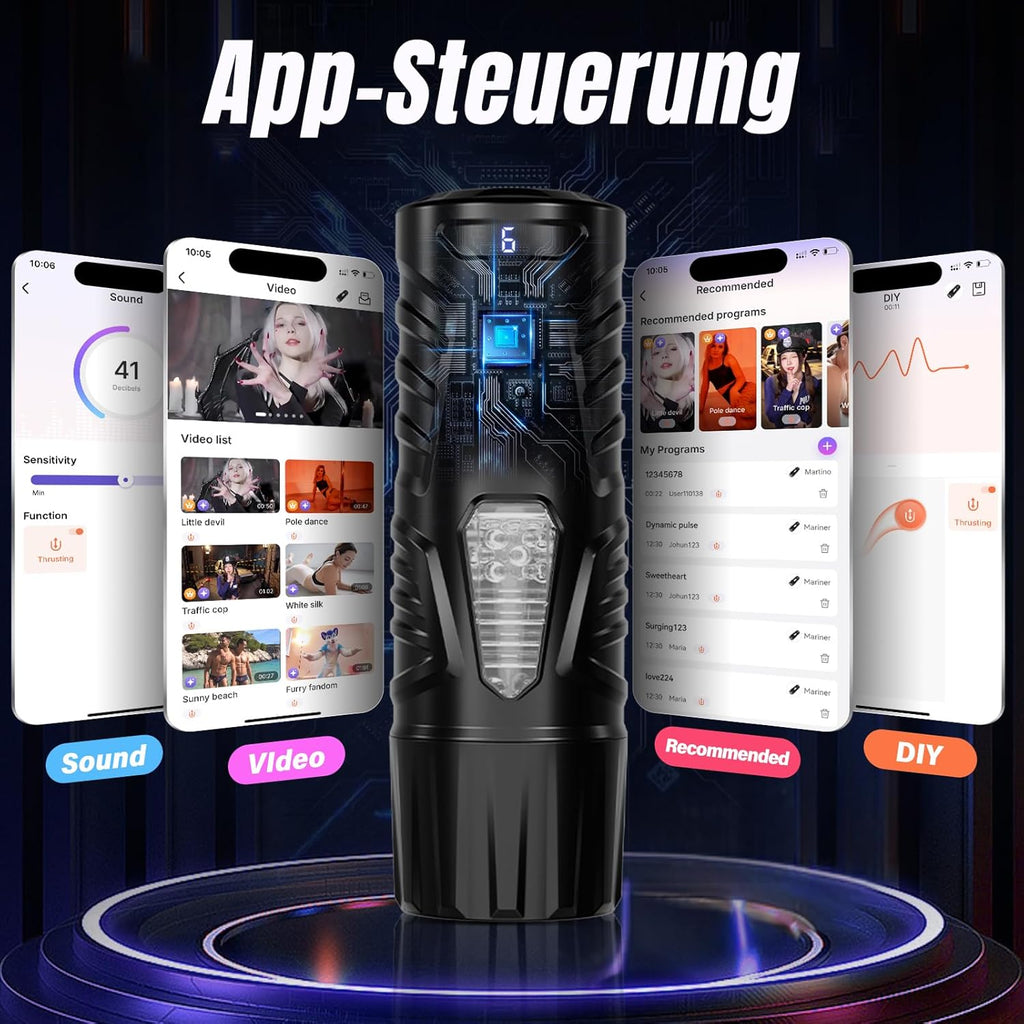 Masturbator Sexmaschine Maschinen & Geräte Masturbieren für Männer mit 7 Modi Teleskopfunktion und Rotation, Sex Spielzeug für die Männer, Penis App-Steuerung LCD Display Masturbatoren