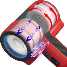 Laden Sie das Bild in den Galerie-Viewer, Masturbieren für Männer Elektrisch, Doppelhülle mit Stoß Rotation Vibration Sex Spielzeug für die Männer, Blowjob Taschenmuschi Sexmaschine Masturbator Realistisch