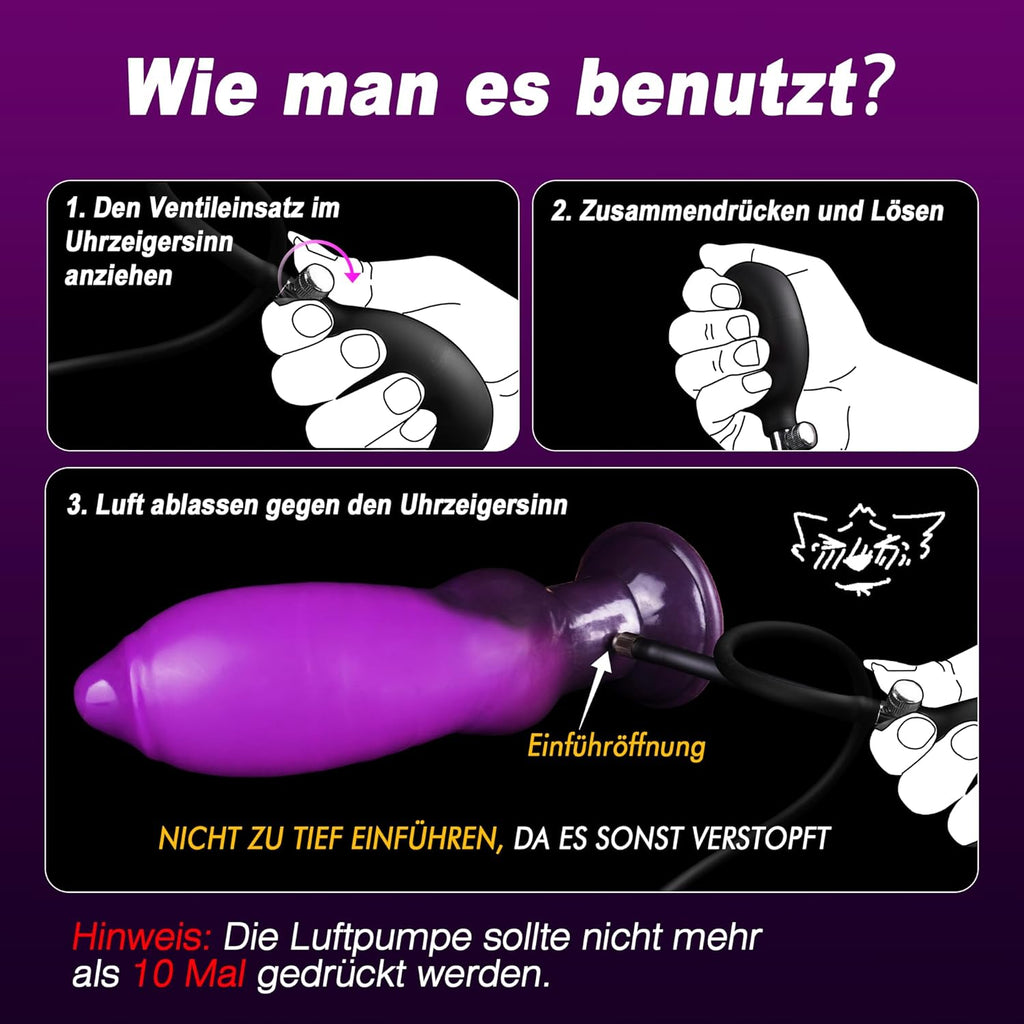 Anal Dildo Groß Monster Aufblasbar Fantasy Dildo Knot Dog Inflatable BDSM Analdildos Anal Toy XXL Dildos Pump Analdehner Fetisch Analplug Sex Spielzeug für die Männer Frauen Paare