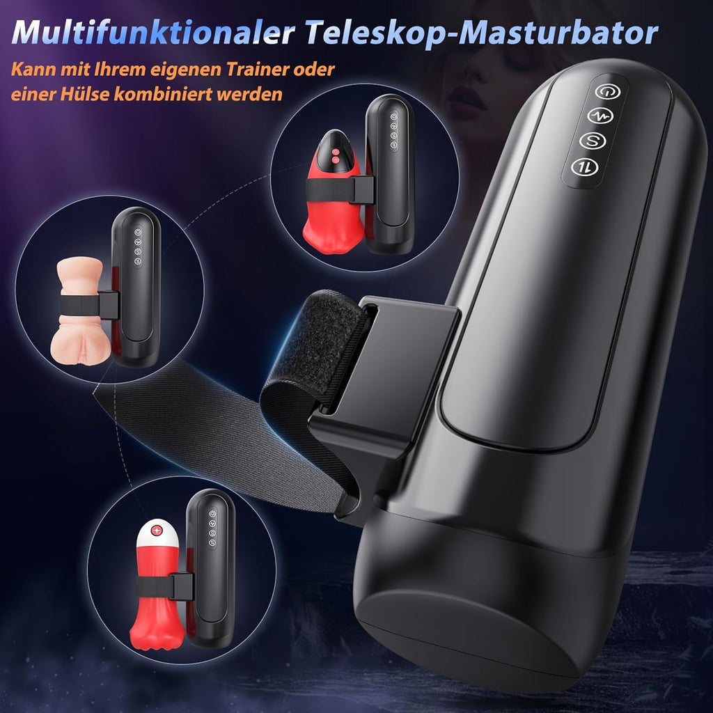 Masturbieren für Männer, Elektrischer Masturbator Sex Spielzeug für die Männer mit 6 Teleskopfunktion und 5 Einstellbaren Geschwindigkeiten 10 Vibrations Masturbatoren Sexspielzeug