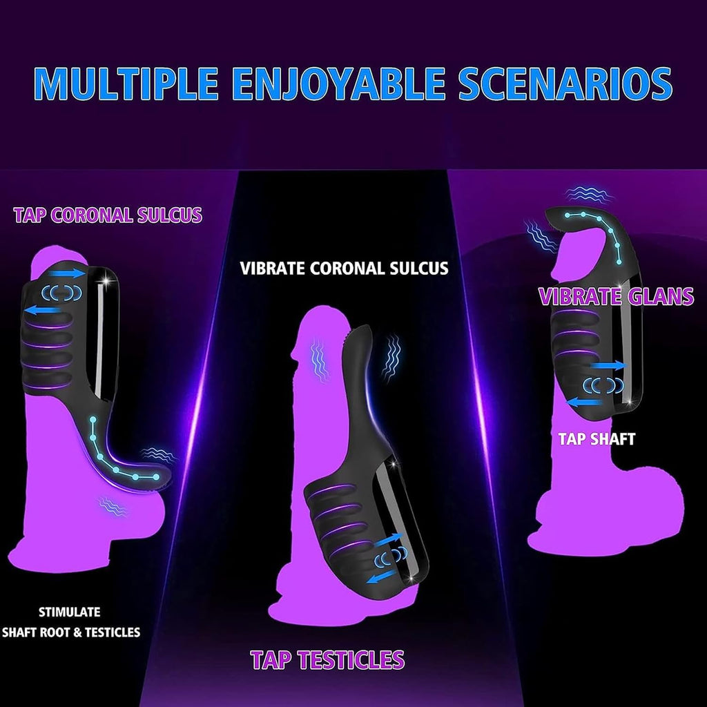 Elektrischer Masturbator Cup - 3 Motoren, 5 Klopfmodi, 10 Vibrationsmodi, Penis Training Massager Silikon Sexspielzeug für Männer Penis Vibrator Trainer Sex Spielzeug für die Männ Masturbieren