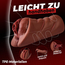 Laden Sie das Bild in den Galerie-Viewer, Realistischer Masturbator Taschenmuschi Silikon Masturbieren Sex Spielzeug mit 5D Klitoris Doppelkanal Masturbator Groß für Mann 2 in 1 Anal Erotik Sexspielzeug für die Männer solo