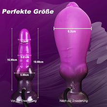 Laden Sie das Bild in den Galerie-Viewer, Anal Dildo Groß Monster Aufblasbar Fantasy Dildo Knot Dog Inflatable BDSM Analdildos Anal Toy XXL Dildos Pump Analdehner Fetisch Analplug Sex Spielzeug für die Männer Frauen Paare