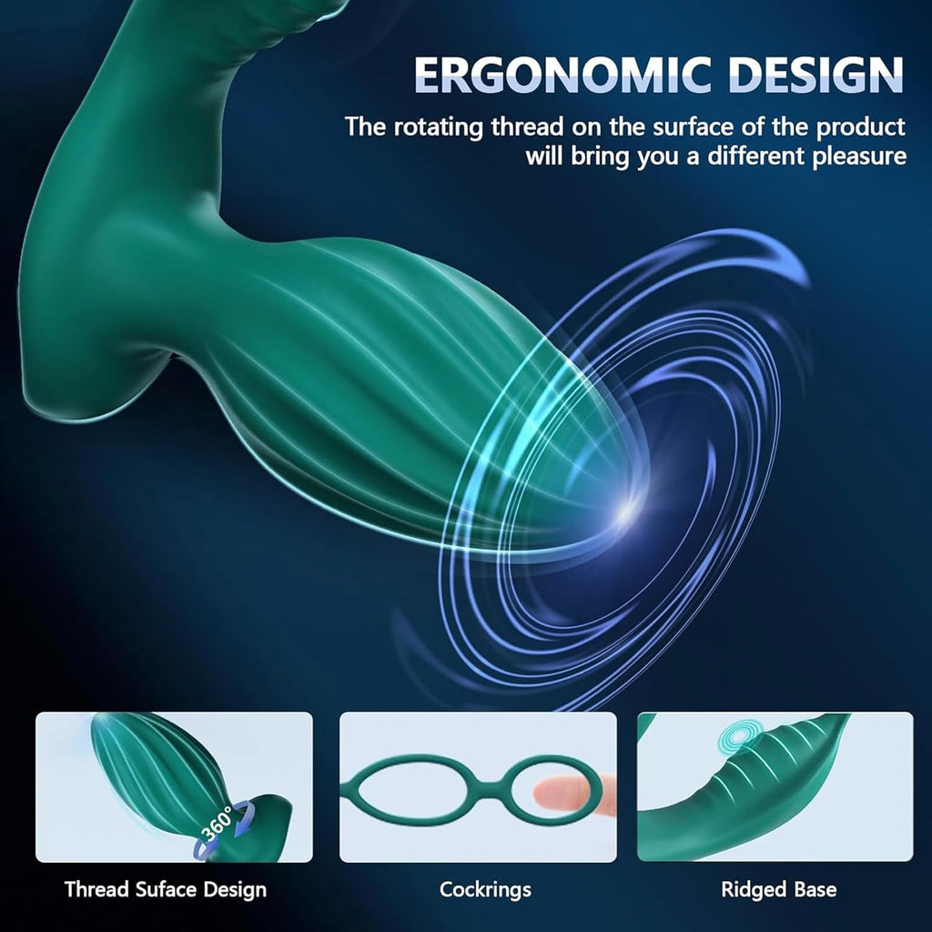 360° Rotierendes Analvibrator-Prostata-Massagegerät mit APP Fernbedienung,Anal Plug Vibratoren 9 Vibrations & 9 Rotationsmodi,Silikon Penisringe Analvibratoren Sexspielzeug für Männer Paare.
