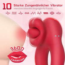 Laden Sie das Bild in den Galerie-Viewer, Penisring Vibrator, Sexspielzeug für die Paare Extrem Penis Vibrator 10 G-Punkt Vibrationsmodi and 10 Zungenlecken Klitoris Stimulator Cock Ring Sex Spielzeug für die Männer Frauen