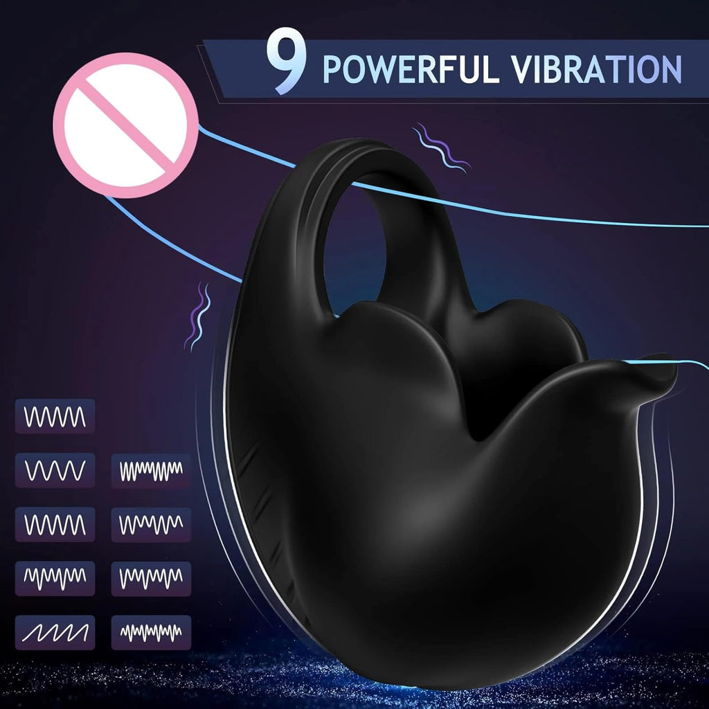 2 in 1 Vibrierender Penisring mit 9 Vibrationsmodi und Fernbedienung Cockring Vibrator Sexspielzeug für Männer SM Herren Penisringe Vibratoren Massagegerät Langwährende Erektion Hodenvibrator