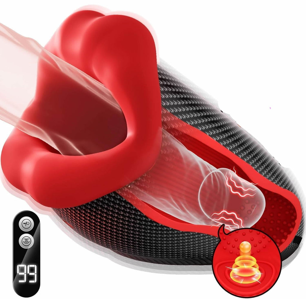 Masturbieren für Männer Vibratorensets Masturbator, 9x9 Klopfen-Lecken-Vibration Sex Spielzeug für die Männer Taschenmuschi Penis Vibrator Eichel Sexspielzeug Solo Masturbatoren