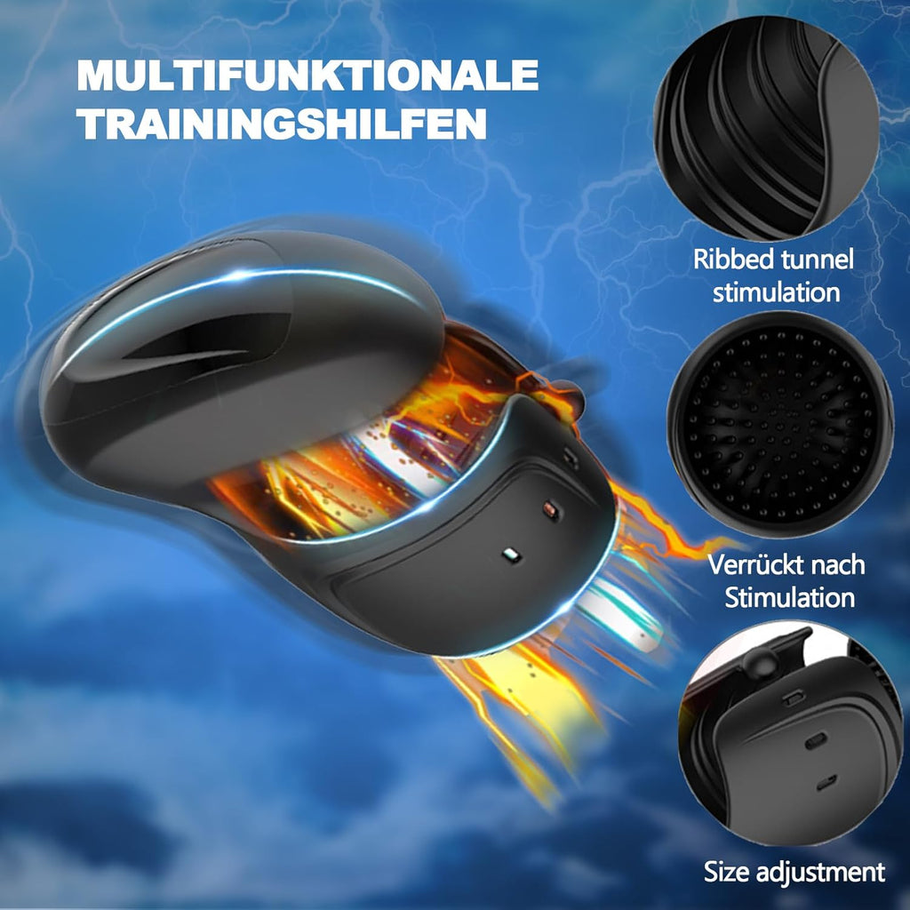 Elektrische Eichelvibrator,Penis-Vibrator mit einstellbarer Größe,10 Vibrationsmodi Neuer Masturbatoren,Elektrische Masturbatoren Penis Trainer, Männer Eichel Stimulator Silikon Sexspielzeug