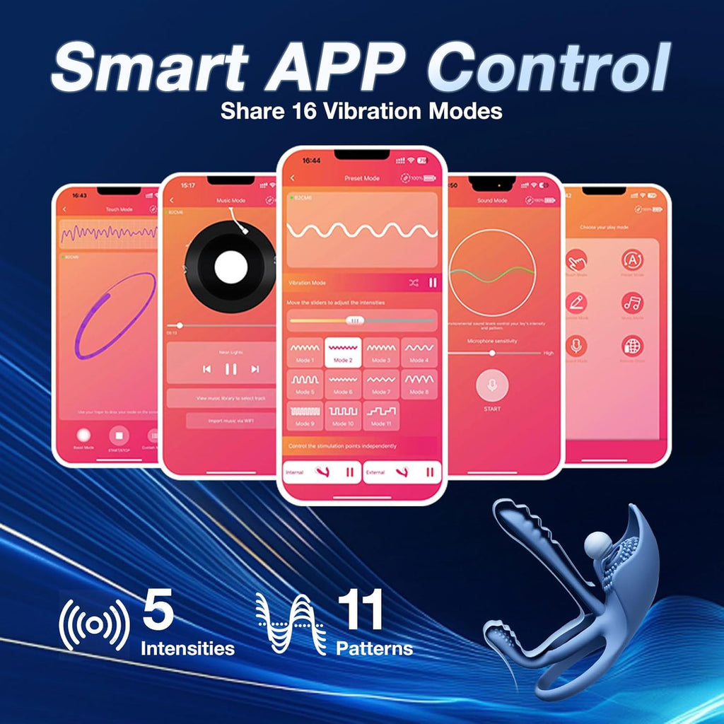 Penisring Vibrator mit App, Sex spielzeug für Paare extrem sex, Penisringe Erotik Sex Spielzeug für die Männer, Cockring für Klitoris Penis, Erotisches Pleasure Ring mit 5 Vibrationsmodi Sex Toys