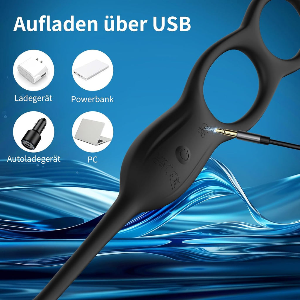 Analvibrator Prostata Stimulation Vibration Männer, Anal Plug Vibrator Mit Penisring, Anal Dildo Analvibratoren Mit Stoßfunktion, Herren Anal Toy Sex Spielzeug für Mann
