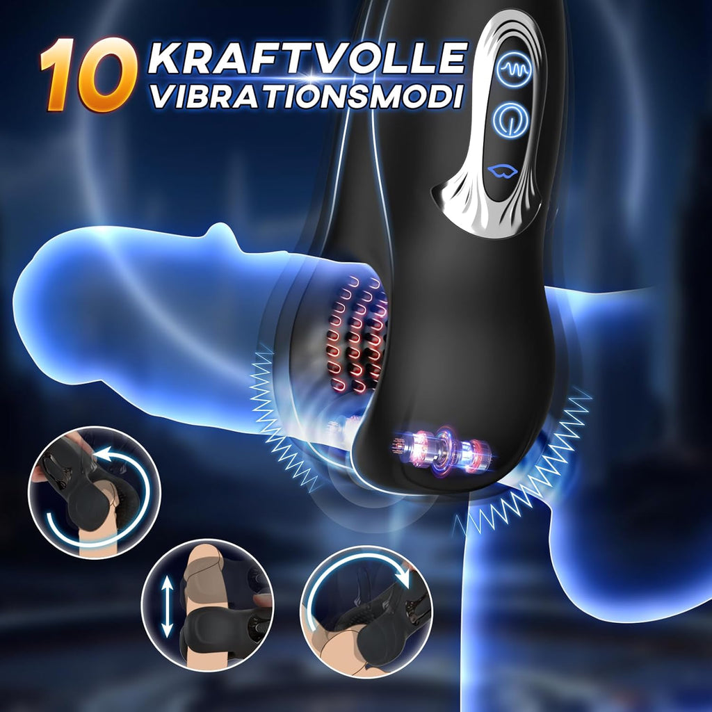 Masturbieren für Männer Masturbator Penis Trainer mit 10 Beißfunktion Sex Spielzeug für die Männer Handheld Penis Vibrator Masturbatoren mit 3D-Weichpartikel 10 Vibrationsmodi Männer Mastorbator