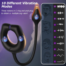 Laden Sie das Bild in den Galerie-Viewer, Vibrating Cock Ring with Anal Plug, lvhua Penis Ring Vibrator Magnet Adsorption Design, 10 Vibration Modes Adult Sex Toys for Men Couples, Prostate Massager G spot Nipple Vibrator Remote Control