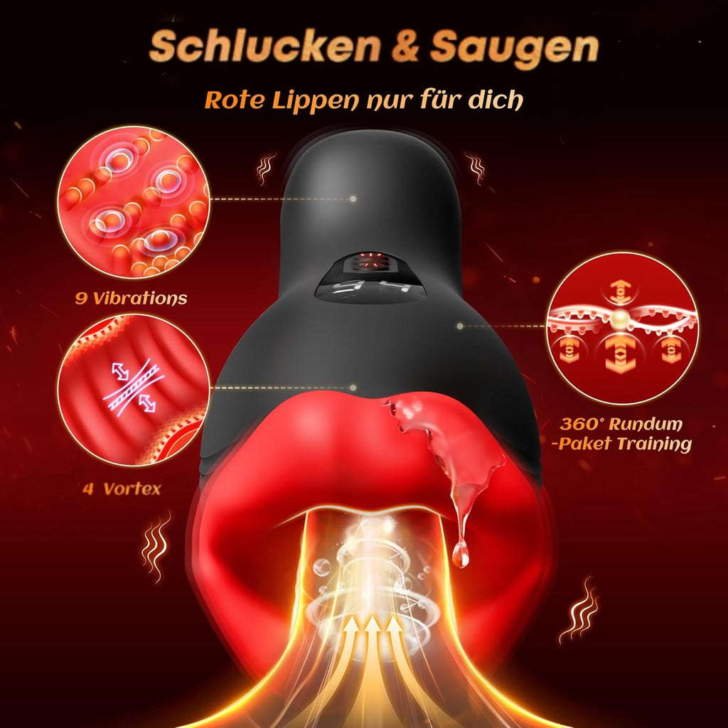 Masturbieren für Männer Dual-End Beads Stimulation 9 Vibration, Sex Spielzeug für die Männer Masturbator Penis Vibrator 4 Wellensaugen, Sex Toyset für Man mit Manuelles Trainer App Control Contitop