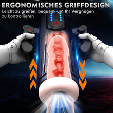 Laden Sie das Bild in den Galerie-Viewer, LED Mastrubrator für Manner Handfrei mit Schub, Saug und Vibrationsmodi, Penis Vibratorensets Sexspielzeug für Manner Solo
