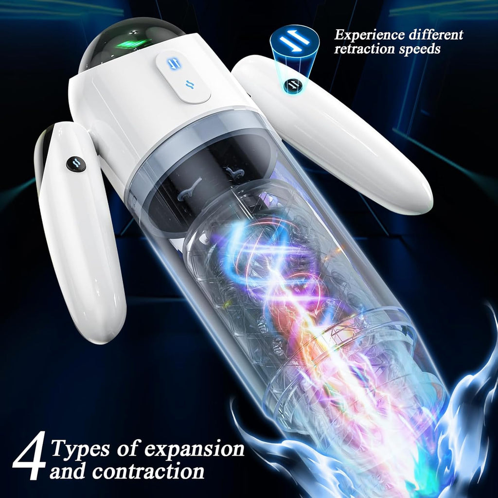 Elektrischer Masturbator Cup,Taschenmuschi Vibrationen mit 2 Griffe & 7 Teleskopmodi & Rotationsmodi,Masturbieren für Männer Elektrisch Masturbatoren 3D Vagina Pussy,Sex Spielzeug für die Männer