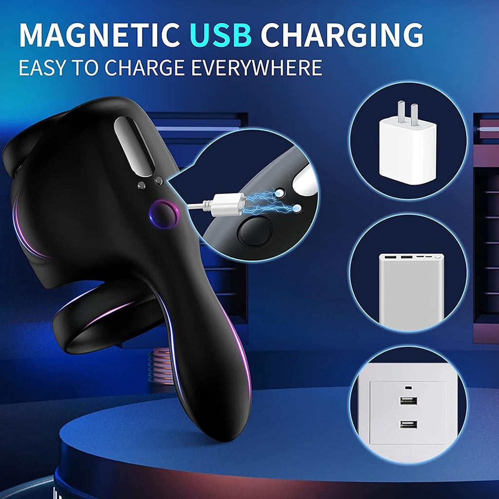 Mit 10 Vibrationsmodi Penistrainer Penismassagegerät Hodenring Bondage Ring Penisvibrator Vibrator SM Extreme Bondage Penis vibrierendes Sexspielzeug für Männer und Paare