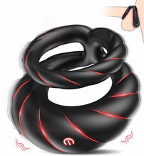 Laden Sie das Bild in den Galerie-Viewer, Penisring Vibrator, Sex Spielzeug für die Männer Penis Ring mit 10 Vibrationsmodi, Dual Penisringe Sextoysets für Paare Einstellbare Größe