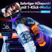 Laden Sie das Bild in den Galerie-Viewer, Masturbator Mann mit Handyhalter &amp; Doppelseitigen Tasten, 5 Schubmodi, 1-10 cm Stoßweg, Masturbator Männer Sex Sexspielzeug Masturbatoren