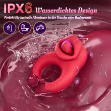 Laden Sie das Bild in den Galerie-Viewer, Penisring Sex spielzeug für Paare extrem sex, Erotik Zunge Cockring Sex Spielzeug für die Männer Extrem mit 10 Vibrationsmodi, Dual Penisringe Massagegerät Erotisches Sexspielzeug für Klitoris
