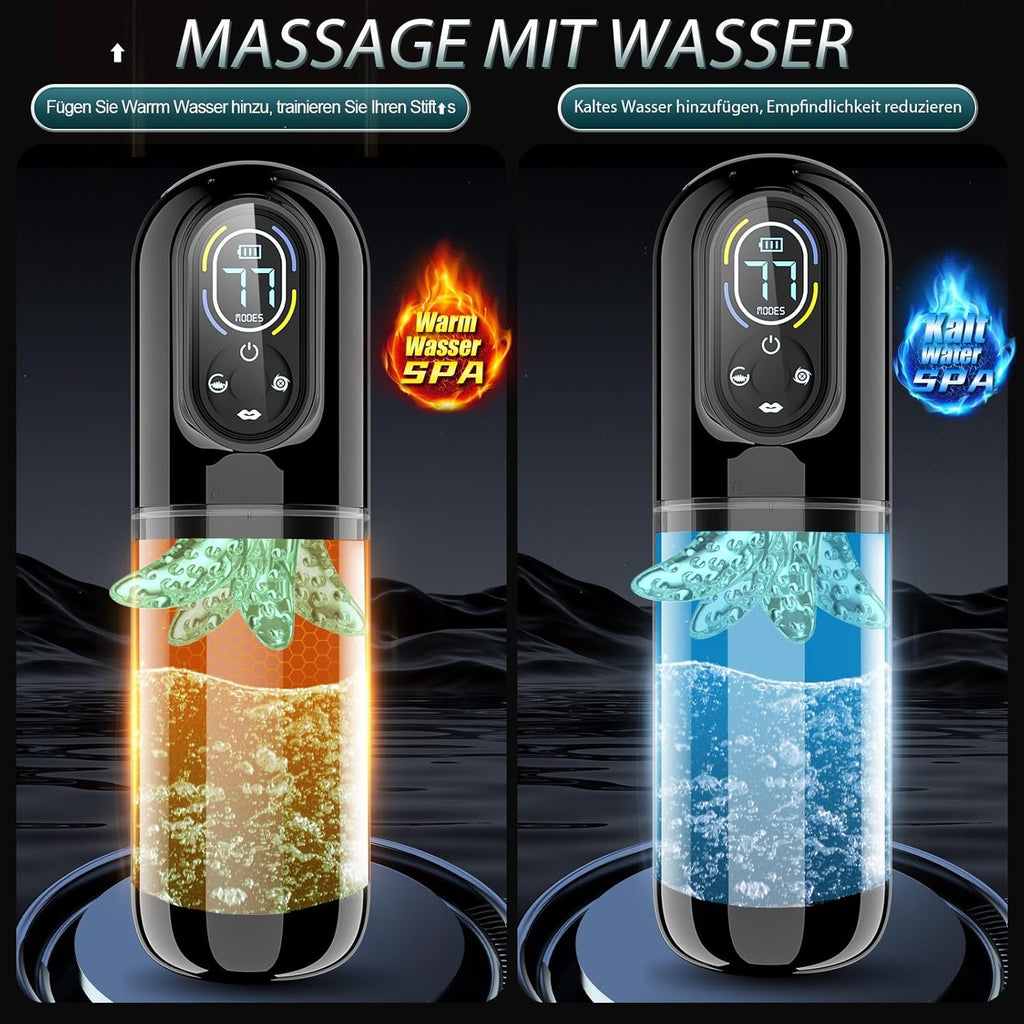 Elektrischer Masturbator Sex Spielzeug für die Männer，Masturbieren für Männer Handfrei mit 7 Modi Saugen & Vibrieren & Schieben & Rotieren und Lecken，Taschenmuschi Realistisch Masturbatoren