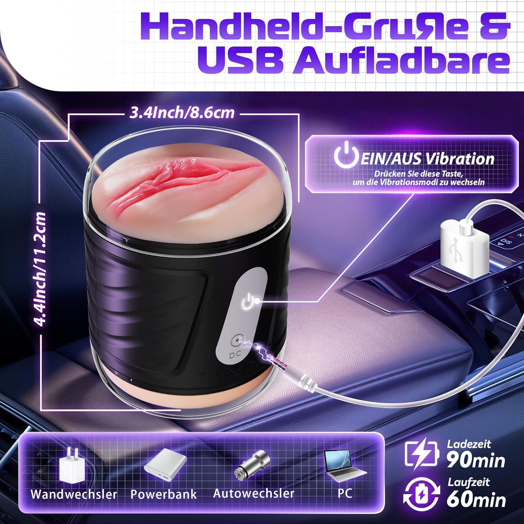 Masturbator Sweetdira Masturbieren für Männer, Realistisch Masturbatoren Vagina Anal Sex Spielzeug für die Männer Taschenmuschi 10 Vibrationen, Vibratorensets für Männer Sexspielzeug Solo, Sex Toy