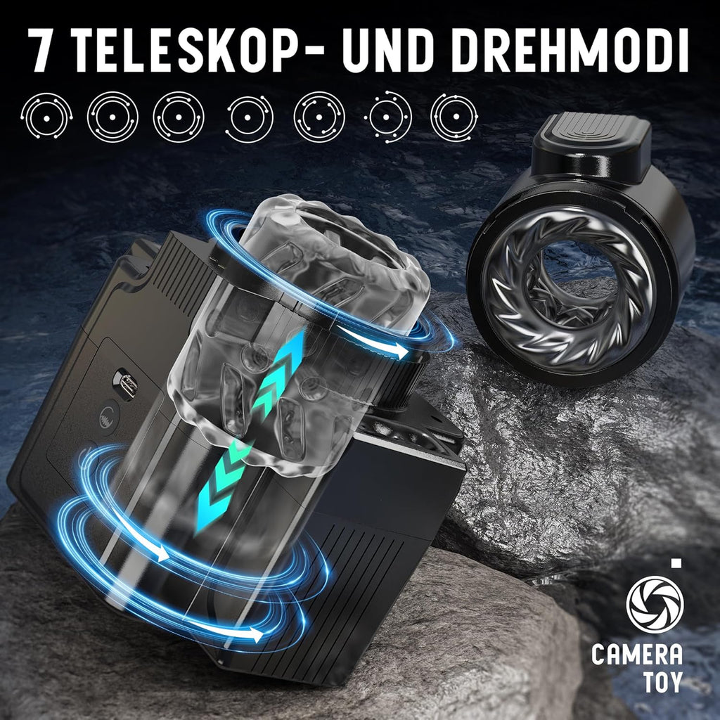 Masturbieren für Männer, Elektrischer Masturbator Sex Spielzeug für die Männer mit 7 Teleskop und Drehfunktionen 7 Vibrationsmodi, Taschenmuschi Masturbatoren Erotisches Sexspielzeug für Männer Solo