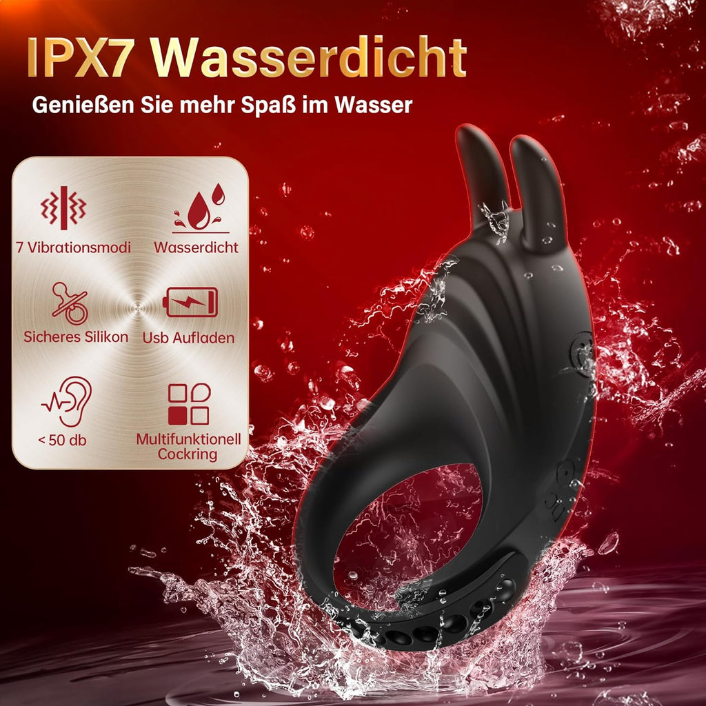 Sex Spielzeug für die Männer Penisring mit Einstellbare Größe, Cockring Vibration Sex Spielzeug für Paare mit Rabbit Vibrator für Klitoris, Erotik Sexspielzeug Penis Ring Sex 7 Vibrationsmodi Sex Toys
