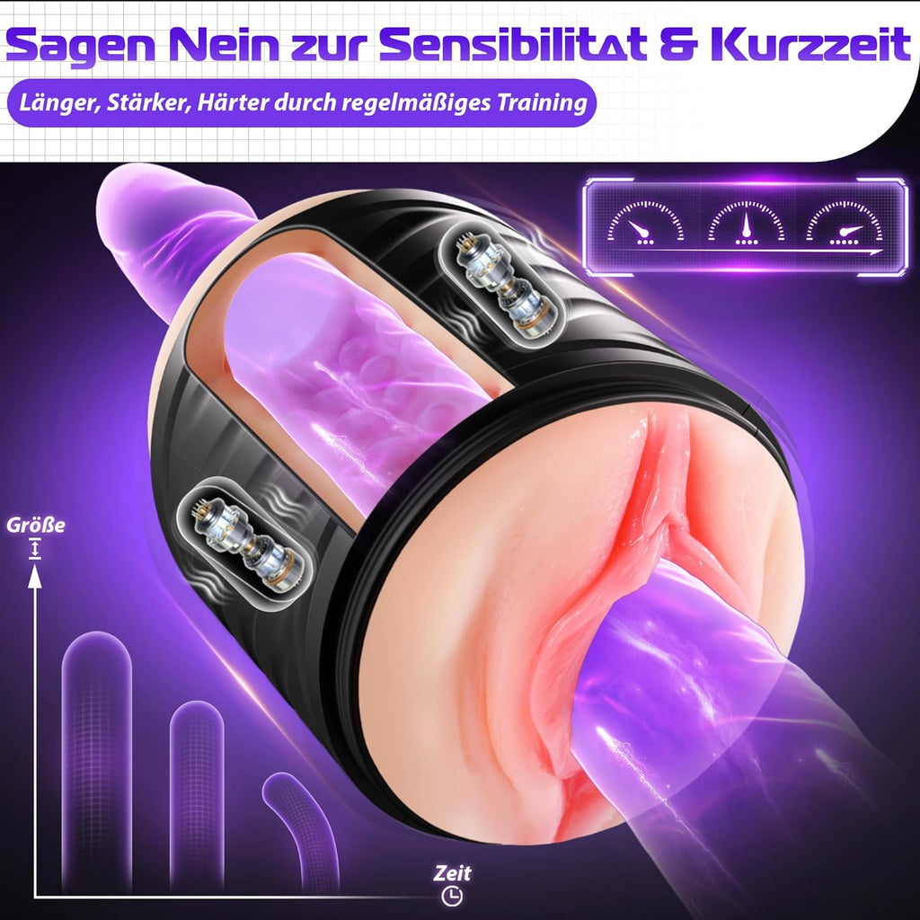 Masturbator Sweetdira Masturbieren für Männer, Realistisch Masturbatoren Vagina Anal Sex Spielzeug für die Männer Taschenmuschi 10 Vibrationen, Vibratorensets für Männer Sexspielzeug Solo, Sex Toy
