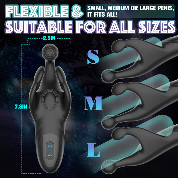 Penisvibrator mit Klopf- und Vibrationsfunktion