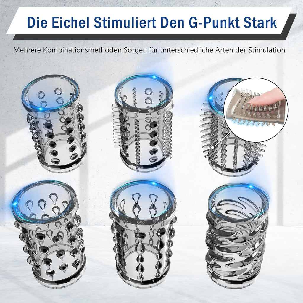 Penismanschetten, 6er Pack Penis Sleeve Fallinsexy Transparente Wiederverwendbare Penishülle für Penisvergrößerung Sexspielzeug für Männer, Penis Sleeve Erbessern Ausdauer &Sensibilität