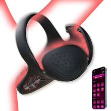 Laden Sie das Bild in den Galerie-Viewer, Doppel-Hodensack Penistrainer Vibrator Cockring Masturbator mit 10 Vibrationsmodi