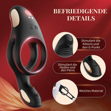 Laden Sie das Bild in den Galerie-Viewer, Penisring Vibrator Spielzeug für die Paare Klitoris, Penis Ring Erotisches Sex Spielzeug für Paare Extrem Sex 10 Vibrationsmodi, Penisringe Sex Spielzeug für die Männer Solo Dual Cockring Massagegerät