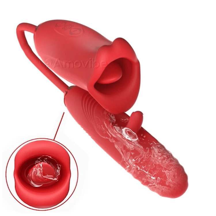 G-Punkt Flapping Vibrator mit Kussfunktion & vibrierender Zunge