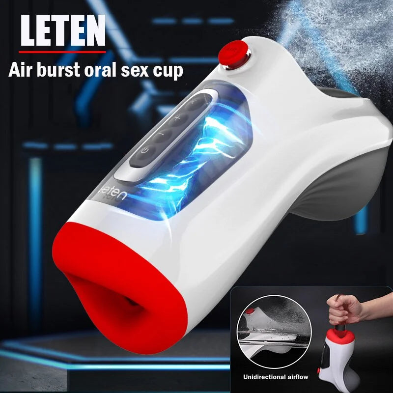 Vakuum Beheizter Deepthroat Control Oralsex-Masturbator mit 7 Vibrations- und 3 Saugmodi