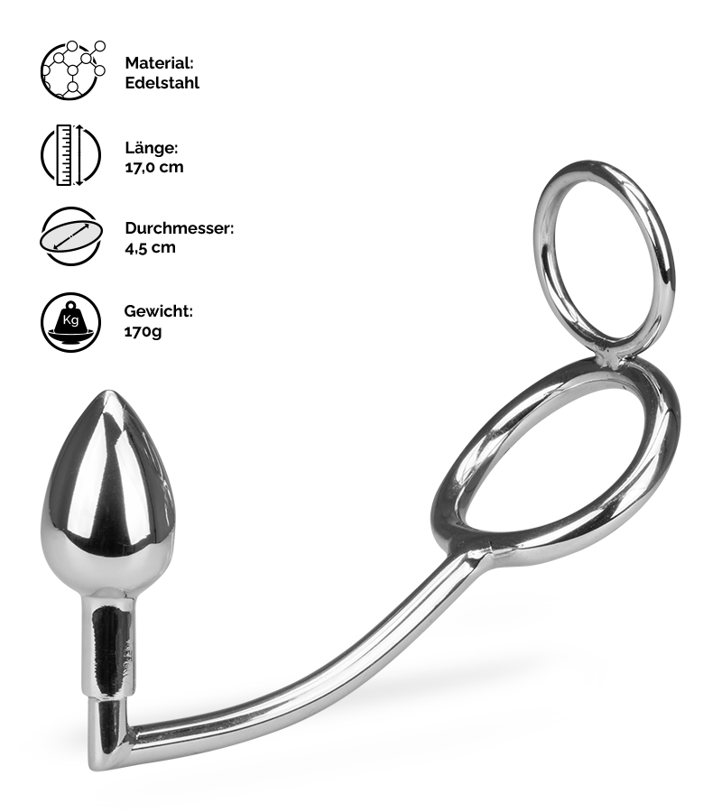 Analhaken mit Doppel-Penisring Captain