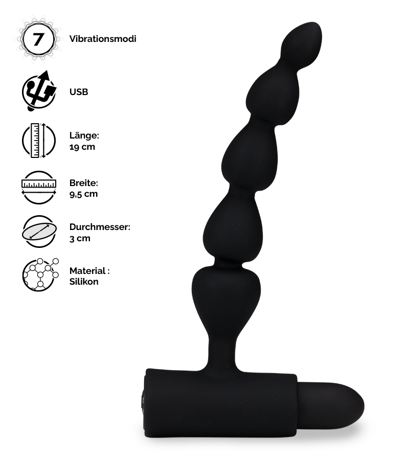 Analkette mit Vibration und 5 Kugeln Bead
