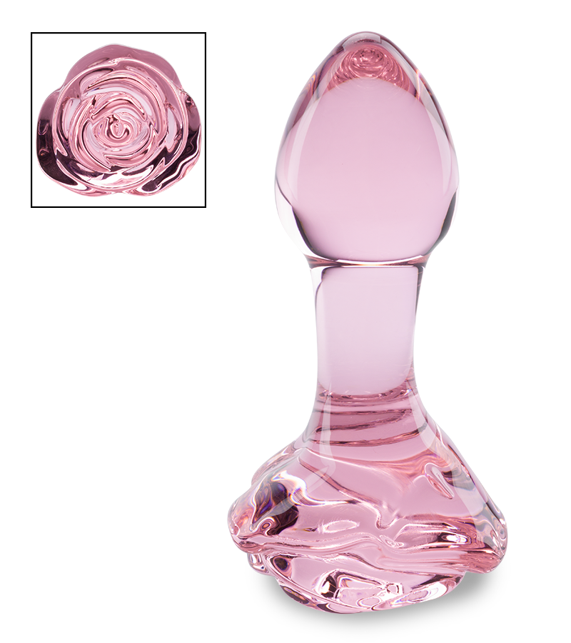 Analplug aus Glas Romantic Rose