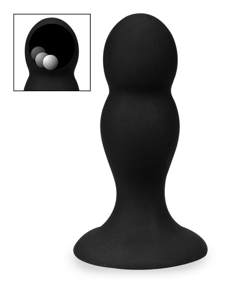 Analplug mit Saugfuß und 2 Kugeln Mally