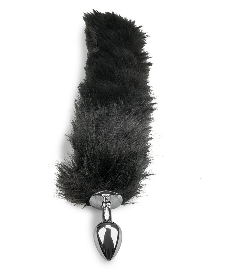Analplug mit Schwanz im Fuchs-Design in Schwarz