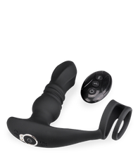 Laden Sie das Bild in den Galerie-Viewer, Analplug mit Vibrations- und Stoßfunktion und Doppel-Cockring Toronto