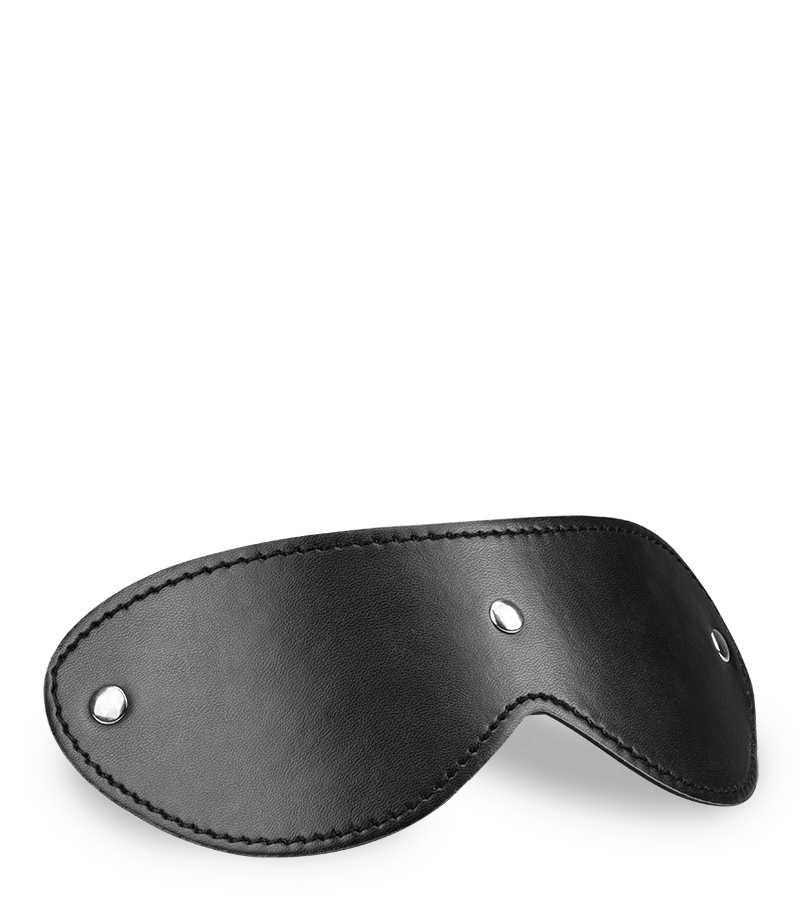 Augenmaske aus schwarzem Leder mit Nieten