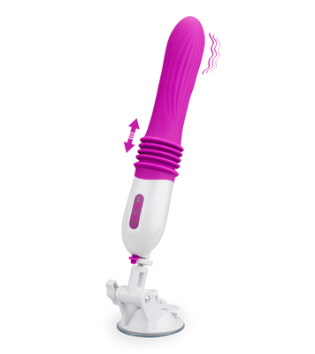 Automatischer Stoßdildo mit Vibration und Saugfuß