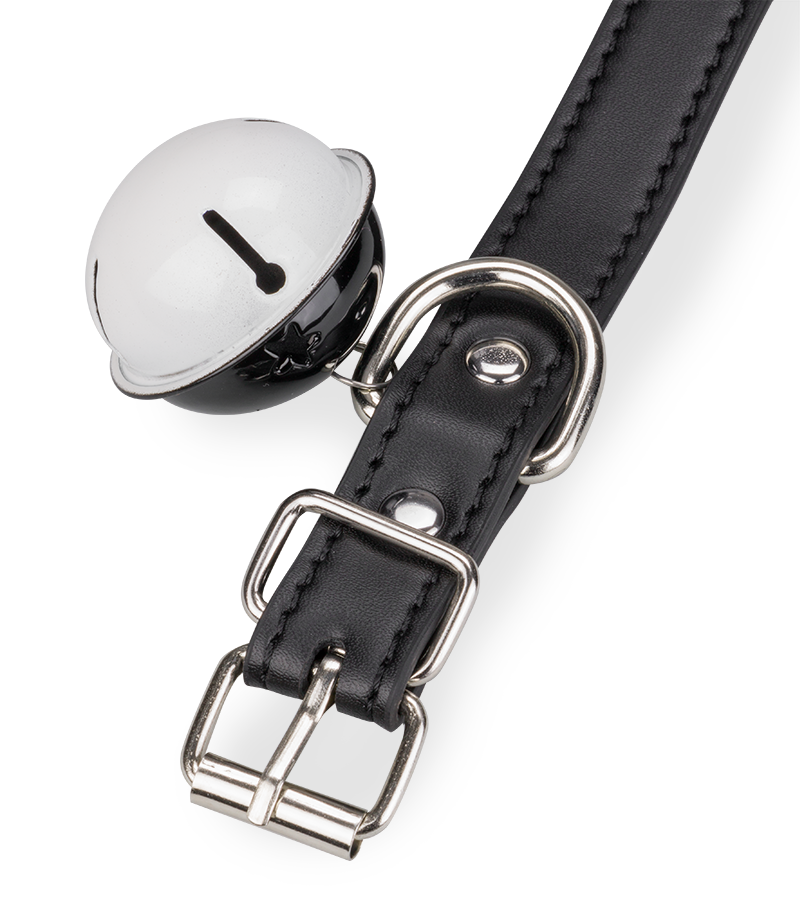 BDSM-Halsband aus Kunstleder mit großer Glocke