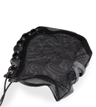 Laden Sie das Bild in den Galerie-Viewer, BDSM-Kopfhaube aus Netzstoff mit Mund-Öffnung