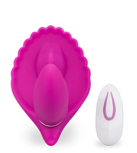 Laden Sie das Bild in den Galerie-Viewer, Butterfly-Vibrator in Muschelform mit Innendildo